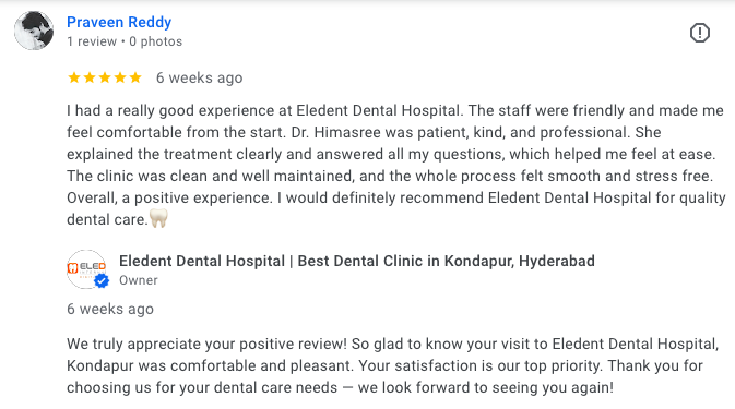 Patient testimonial